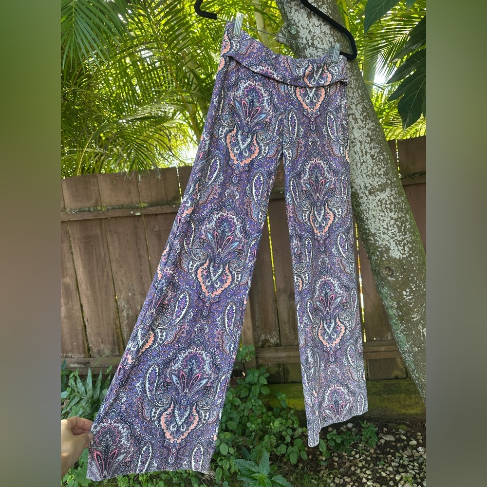 Helen Jon Fold Over Beach Pant Paisley Size XS - Picture 1 of 7